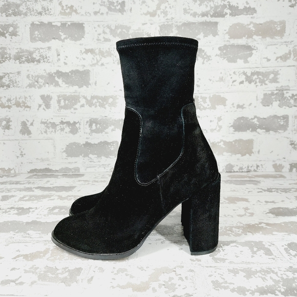 Chinese Laundry Shoes - Chinese Laundry Black Round Toe Side Zipper Chunky Block Heel Ankle Booties T164